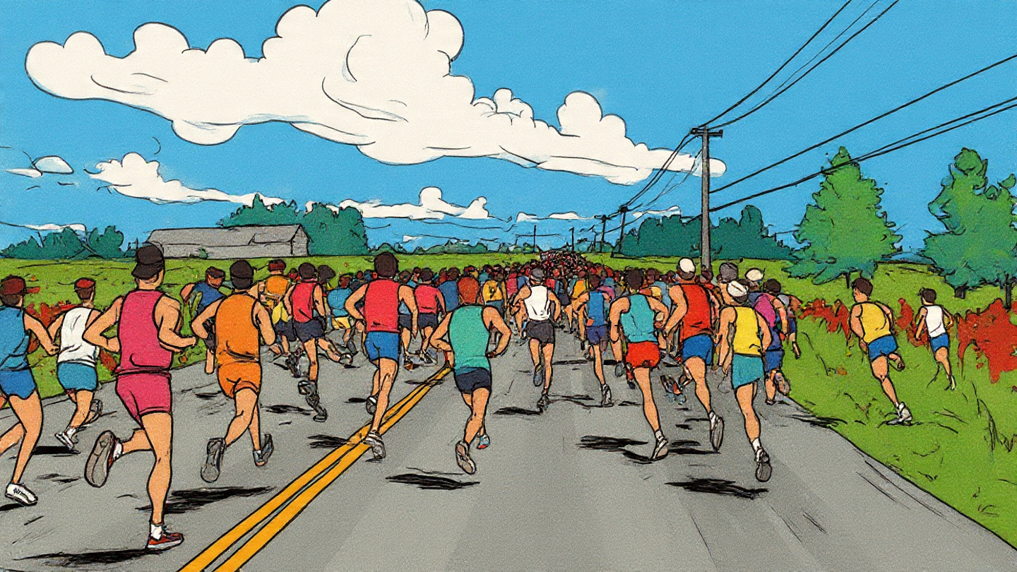 a road race in the style of